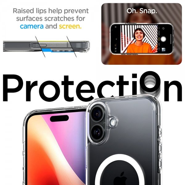 Spigen iPhone 16 Deksel Ultra Hybrid S MagFit Crystal Clear