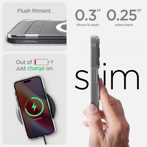Spigen iPhone 16 Deksel Ultra Hybrid S MagFit Crystal Clear