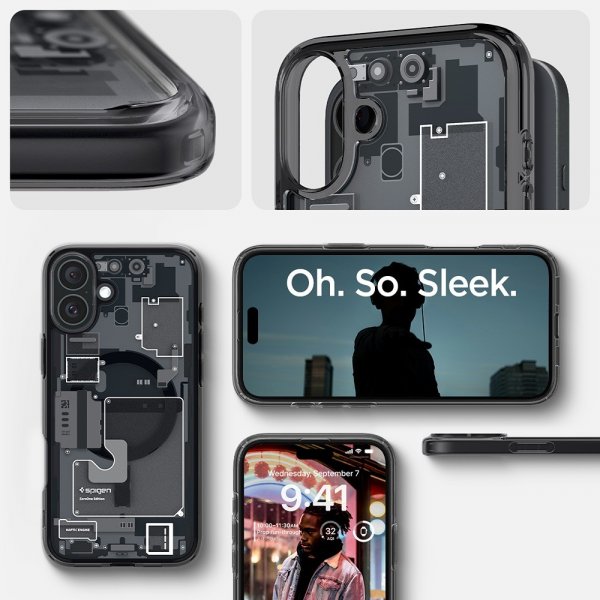 Spigen iPhone 16 Deksel Ultra Hybrid Zero One MagFit Svart