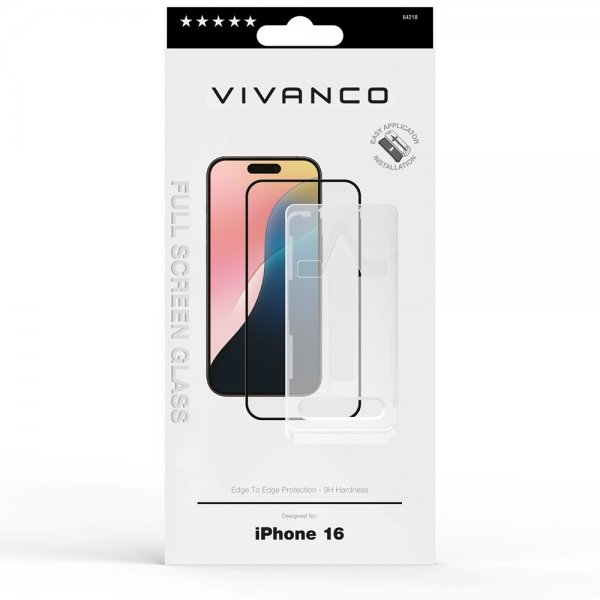 Vivanco iPhone 16 Skjermbeskytter Full Screen