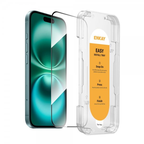 ENKAY iPhone 16 Skjermbeskytter Monteringsramme Easy Install