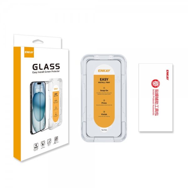 ENKAY iPhone 16 Skjermbeskytter Monteringsramme Easy Install
