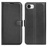 iPhone 16e/17e Etui Litchi Svart