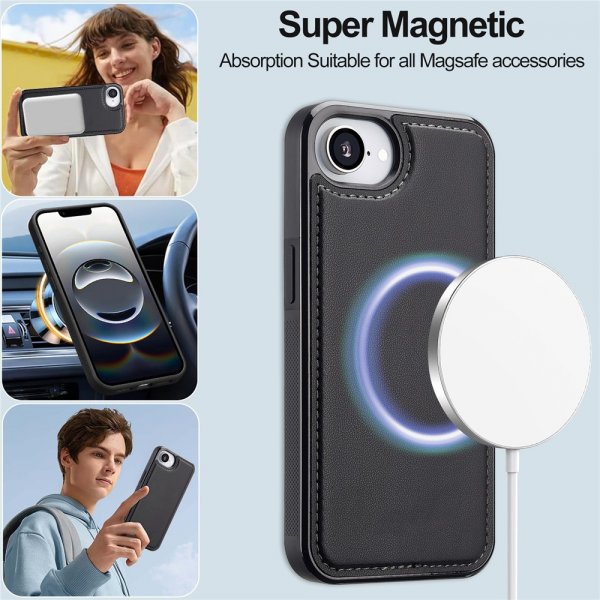 Nordic Covers iPhone 16e/17e Etui med avtakbart MagSafe-deksel Raven Black