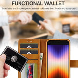 Lc.Imeeke iPhone 16e/17e Etui med Kortlomme stativfunksjon Lysebrun