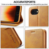 Lc.Imeeke iPhone 16e/17e Etui med Kortlomme stativfunksjon Lysebrun