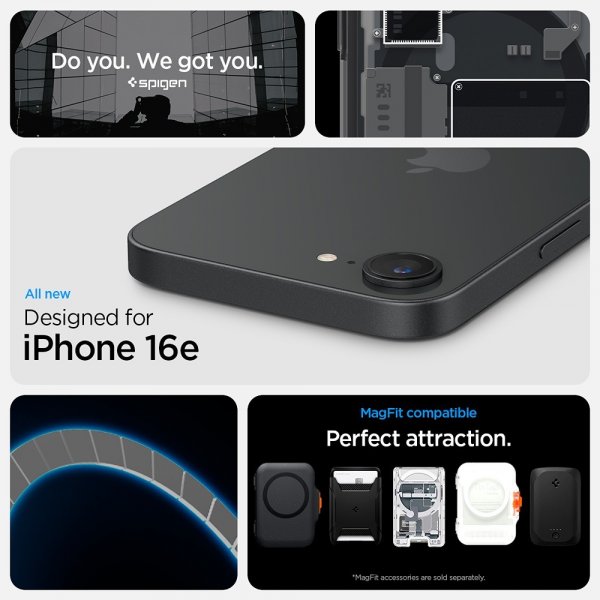 Spigen iPhone 16e/iPhone 17e Deksel Ultra Hybrid Zero One MagFit Svart