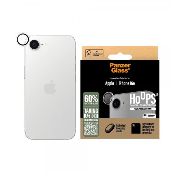 PanzerGlass iPhone 16e/17e Kamerabeskytter Hoops Transparent