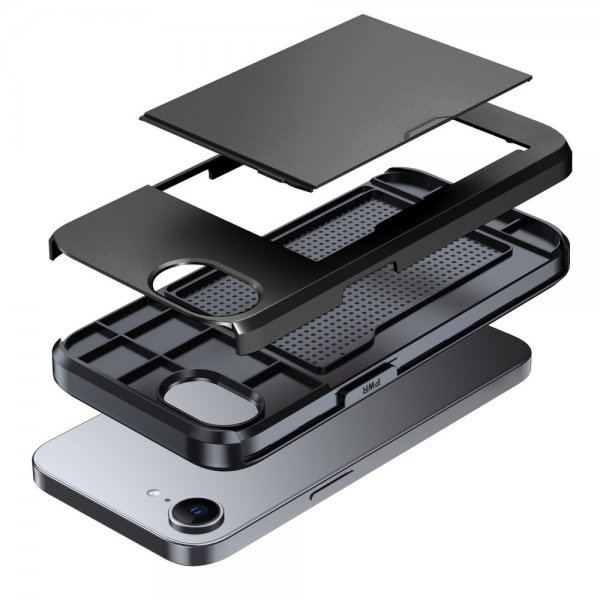 iPhone 16e/17e Deksel Card Slide Svart
