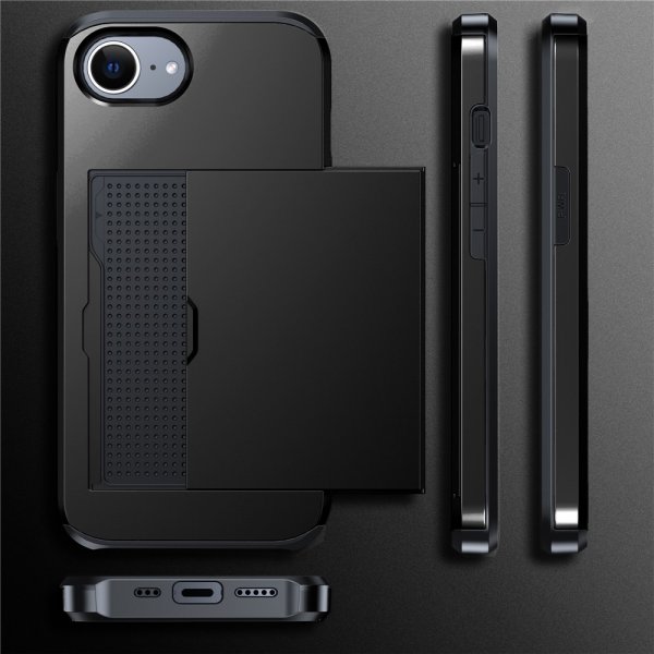 iPhone 16e/17e Deksel Card Slide Svart