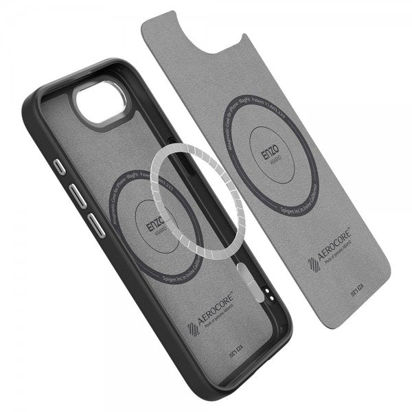 Spigen iPhone 16e/17e Deksel Enzo Aramid MagFit Matte Black
