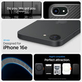 Spigen iPhone 16e/17e Deksel Enzo Aramid MagFit Matte Black