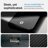 Spigen iPhone 16e/17e Deksel Enzo Aramid MagFit Matte Black
