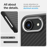 Spigen iPhone 16e/17e Deksel Enzo Aramid MagFit Matte Black