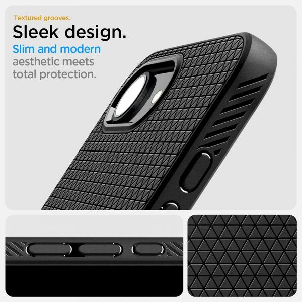 Spigen iPhone 16e/17e Deksel Liquid Air Matte Black
