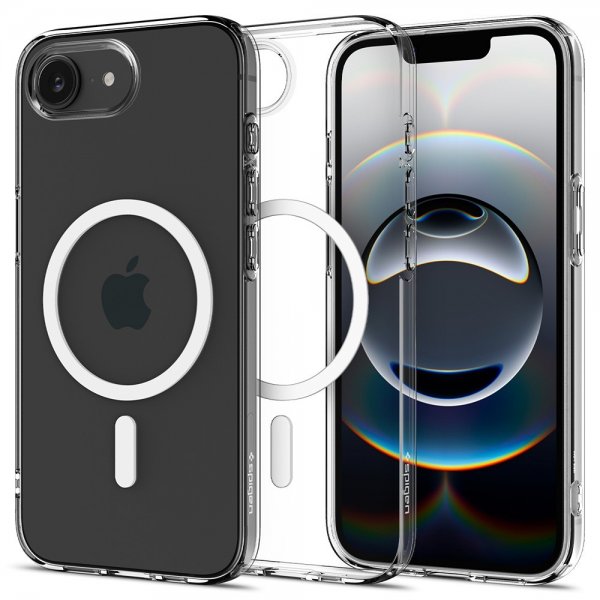 Spigen iPhone 16e/17e Deksel Liquid Crystal MagFit Clear White