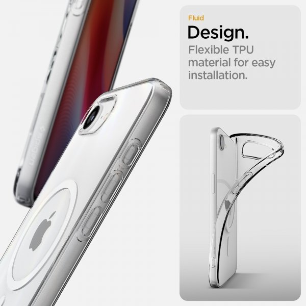 Spigen iPhone 16e/17e Deksel Liquid Crystal MagFit Clear White