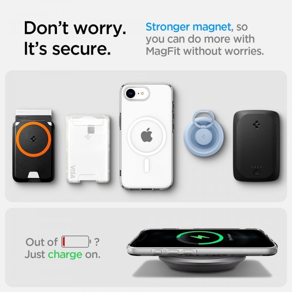 Spigen iPhone 16e/17e Deksel Liquid Crystal MagFit Clear White