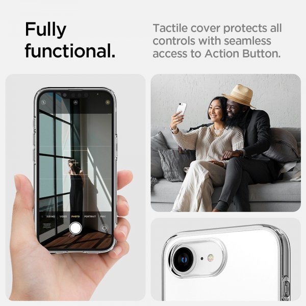 Spigen iPhone 16e/17e Deksel Liquid Crystal MagFit Clear White