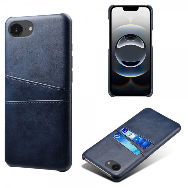 iPhone 16e/17e Deksel med To Kortlommer Blå