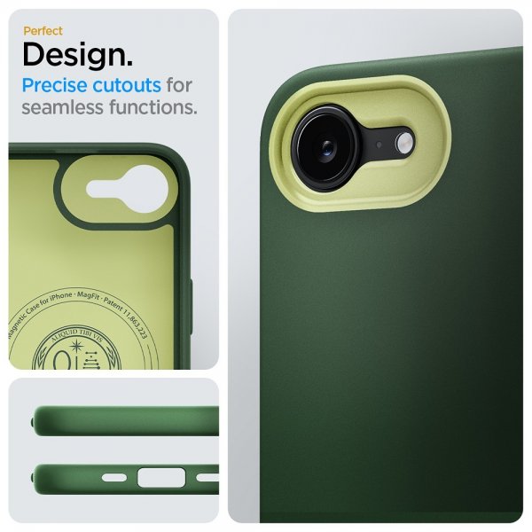 Spigen iPhone 16e/17e Deksel Nano Pop MagFit Avo Green