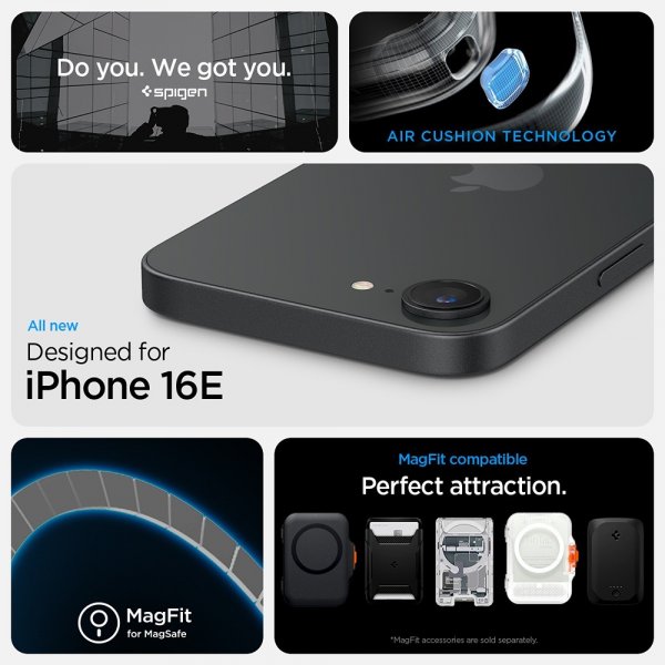 Spigen iPhone 16e/17e Deksel Rugged Armor MagFit Matte Black
