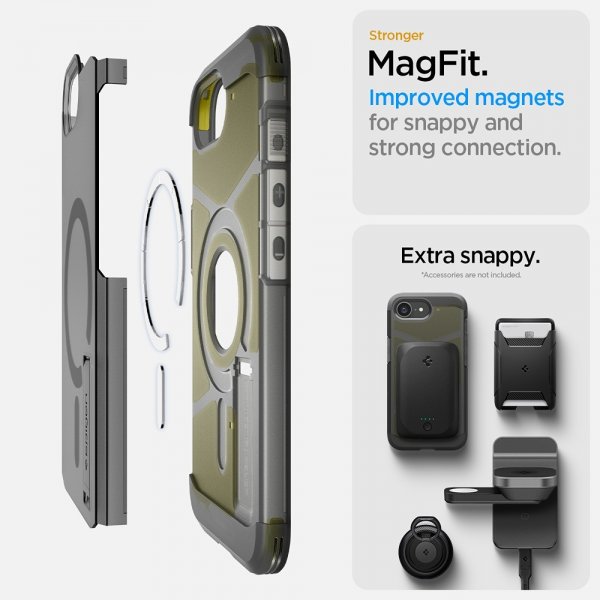 Spigen iPhone 16e/17e Deksel Tough Armor MagFit Frost Black