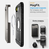 Spigen iPhone 16e/17e Deksel Tough Armor MagFit Gunmetal