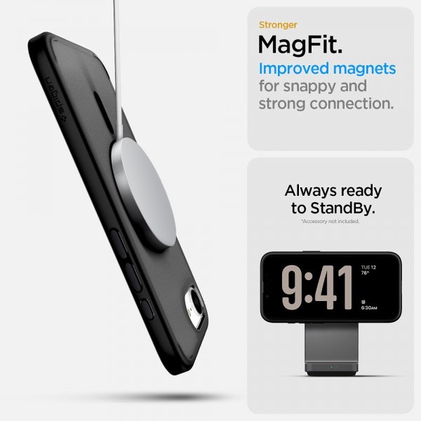 Spigen iPhone 16e/17e Deksel Ultra Hybrid MagFit Frost Black