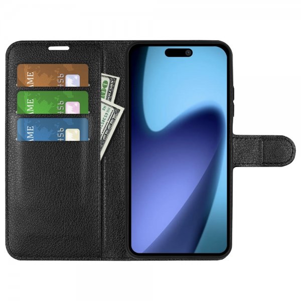 iPhone Air Etui Litchi Svart