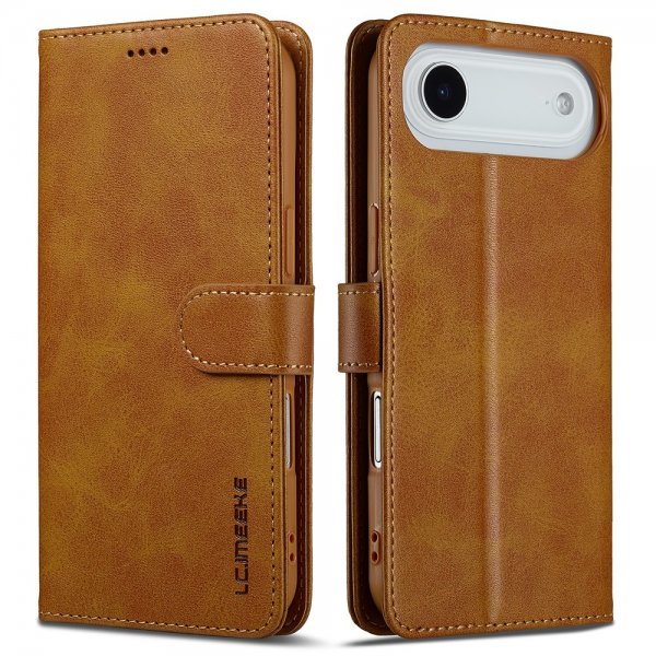 Lc.Imeeke iPhone Air Etui med Kortlomme stativfunksjon Lysebrun
