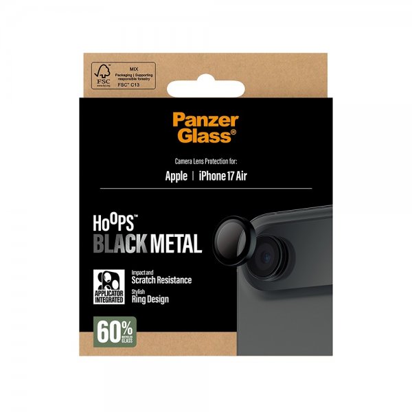 PanzerGlass iPhone Air Kamerabeskytter Hoops Svart