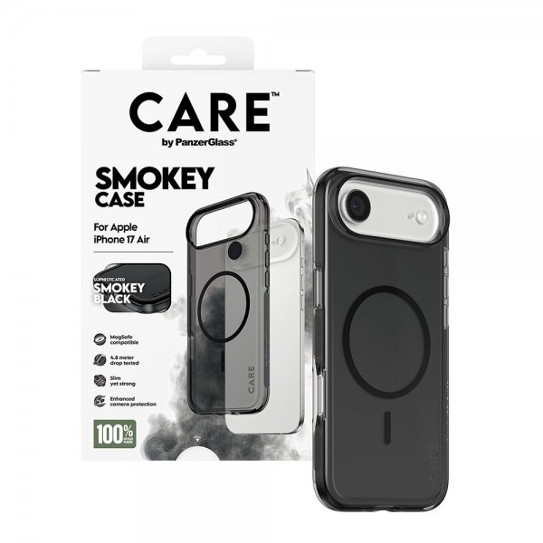 CARE by PanzerGlass iPhone Air Deksel Smokey MagSafe Svart