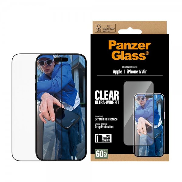 PanzerGlass iPhone Air Skjermbeskytter Ultra-Wide Fit EasyAligner