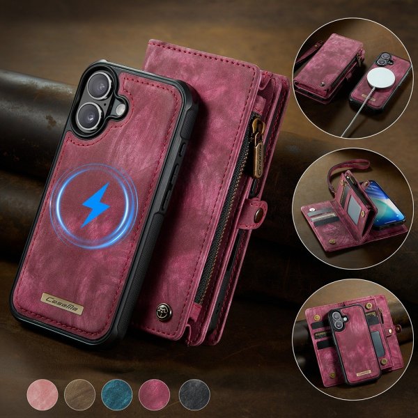 CaseMe iPhone 17 Etui 008 Series Avtakbart Deksel Rød