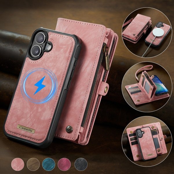 CaseMe iPhone 17 Etui 008 Series Avtakbart Deksel Rosa