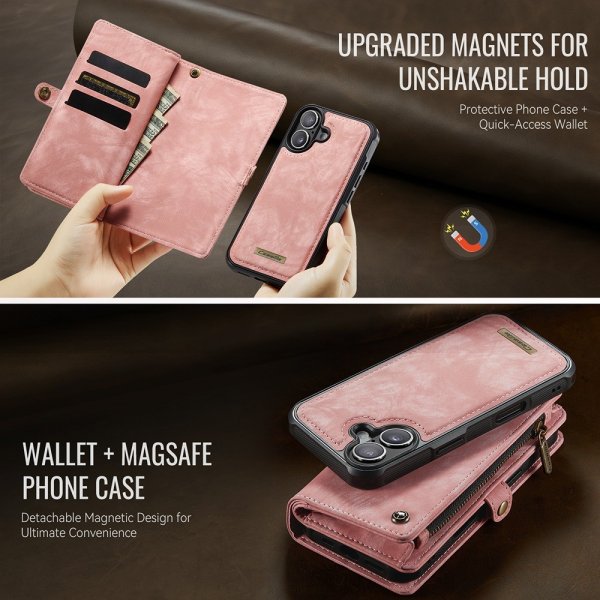 CaseMe iPhone 17 Etui 008 Series Avtakbart Deksel Rosa