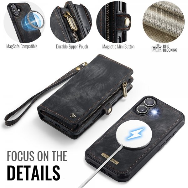 CaseMe iPhone 17 Etui 008 Series Avtakbart Deksel Svart