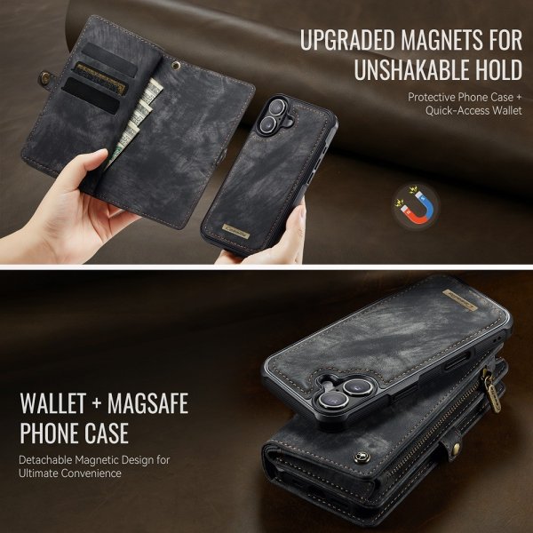 CaseMe iPhone 17 Etui 008 Series Avtakbart Deksel Svart