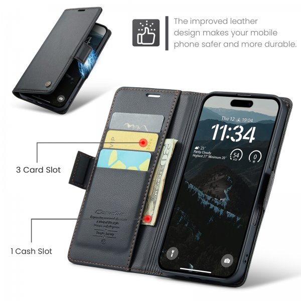 CaseMe iPhone 17 Etui 023 Series Svart