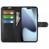 iPhone 17 Etui Litchi Svart
