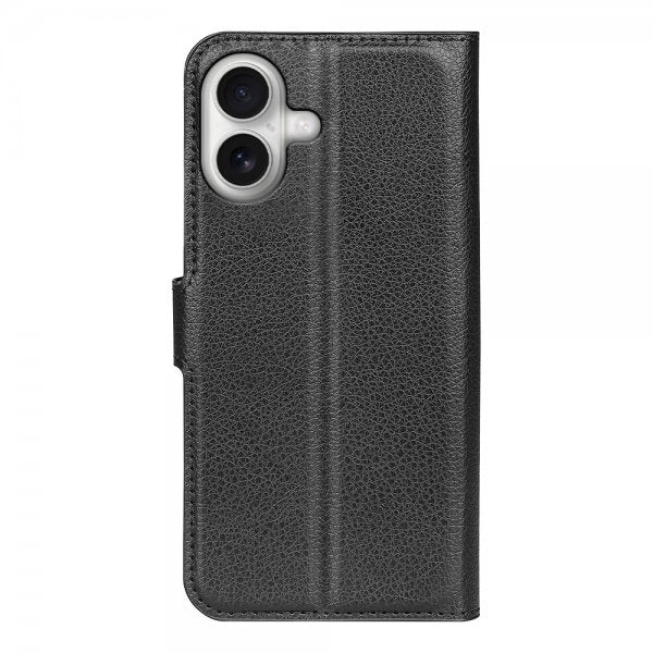 iPhone 17 Etui Litchi Svart