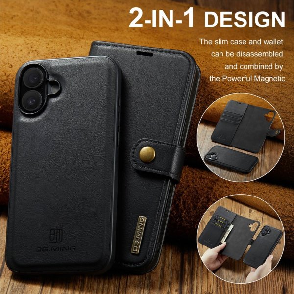 Dg.Ming iPhone 17 Etui Avtagbart Deksel Svart