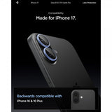 Spigen iPhone 17 Kamerabeskytter GLAS.tR EZ Fit Optik Pro 2-pakning Blå