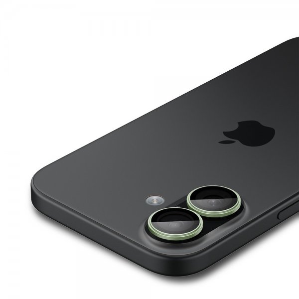 Spigen iPhone 17 Kamerabeskytter GLAS.tR EZ Fit Optik Pro 2-pakning Grønn