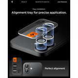 Spigen iPhone 17 Kamerabeskytter GLAS.tR EZ Fit Optik Pro 2-pakning Sølv