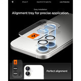 Spigen iPhone 17 Kamerabeskytter GLAS.tR EZ Fit Optik Pro 2-pakning Sølv