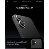 Spigen iPhone 17 Kamerabeskytter GLAS.tR EZ Fit Optik Pro 2-pakning Sølv