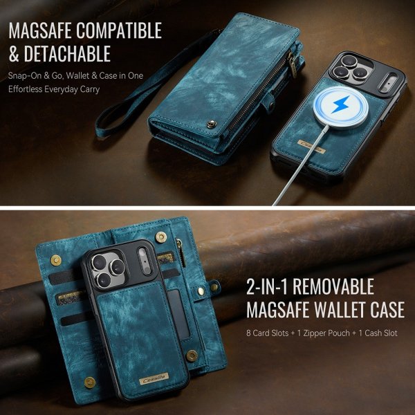 CaseMe iPhone 17 Pro Etui 008 Series Avtakbart Deksel Blå