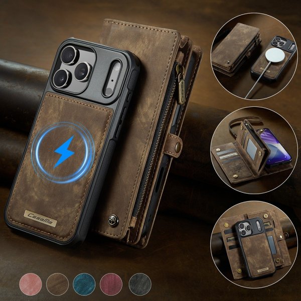 CaseMe iPhone 17 Pro Etui 008 Series Avtakbart Deksel Brun